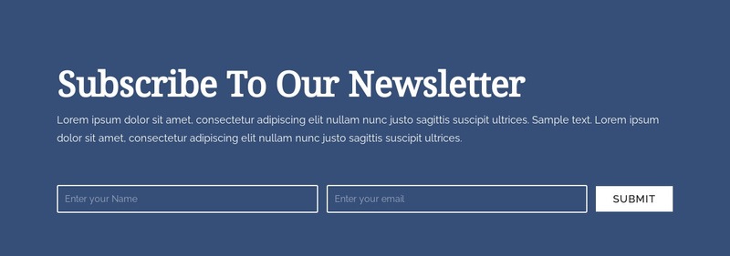 Subscribe to our newsletter Elementor Template Alternative