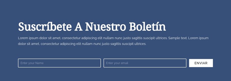 Suscríbete a nuestro boletín Plantilla CSS