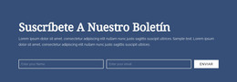 Sitio Web HTML Para Suscríbete A Nuestro Boletín