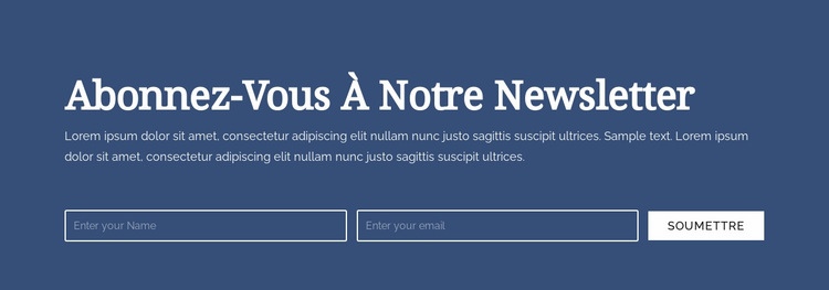 Abonnez-vous à notre newsletter Modèles de constructeur de sites Web