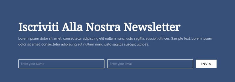 Iscriviti alla nostra Newsletter Modelli di Website Builder