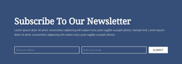 Subscribe To Our Newsletter - One Page Template