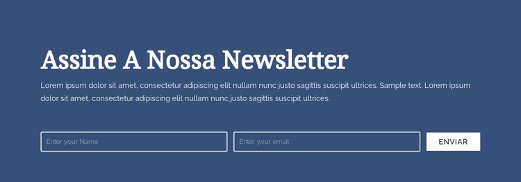 Assine a nossa newsletter Template CSS