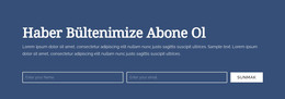 Haber Bültenimize Abone Ol Için HTML Web Sitesi