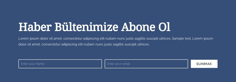 Haber bültenimize abone ol Html Web Sitesi Oluşturucu