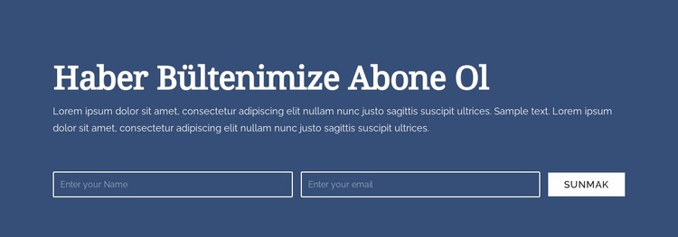 Haber bültenimize abone ol HTML5 Şablonu