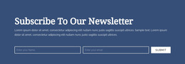 Subscribe To Our Newsletter WordPress Website Builder Free