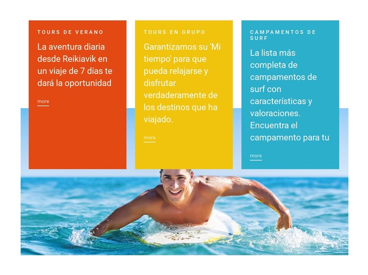  Lecciones de natación Maqueta de sitio web