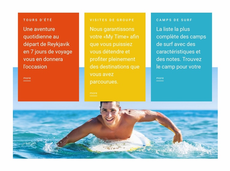  Cours de natation Maquette de site Web