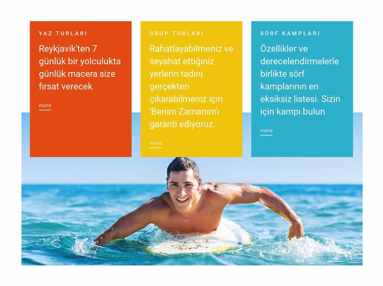  Yüzme dersleri Web sitesi tasarımı