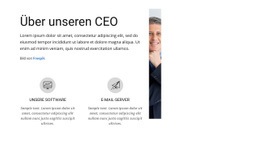 Benutzerdefinierte Schriftarten, Farben Und Grafiken Für Über Unseren CEO