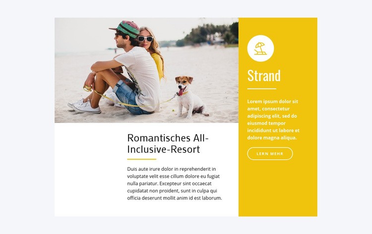 Romantisches All-Inclusive-Resort Website-Vorlage