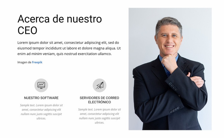 Sobre nuestro CEO Plantillas de creación de sitios web