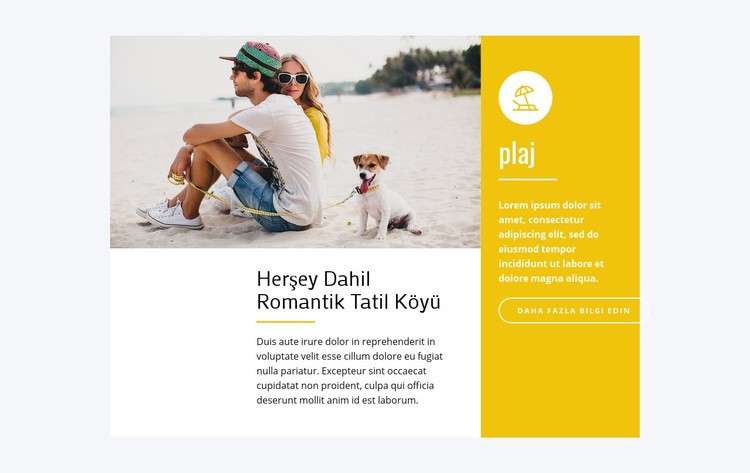 Her şey dahil romantik tesis Web Sitesi Mockup'ı