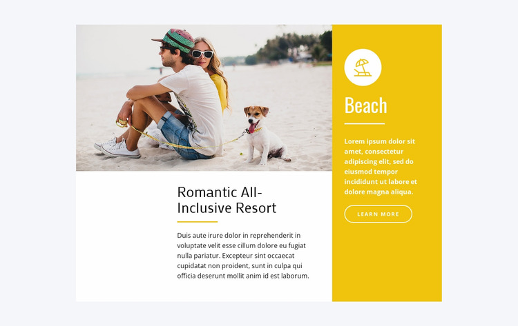Romantic all-inclusive resort Website Mockup