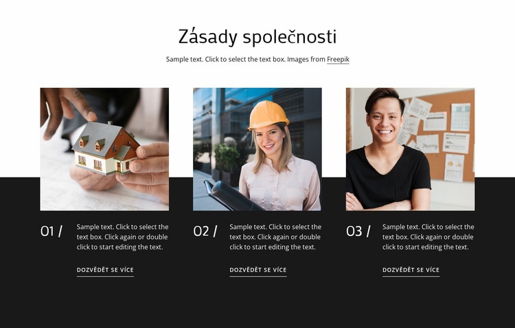 Naše hodnoty a zásady Šablona CSS