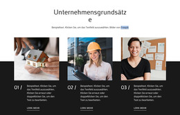 Benutzfertiges Website-Design Für Unsere Werte Und Prinzipien