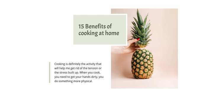 Prepare and cooking at home Homepage Design
