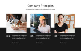 HTML Design For Our Values & Principles
