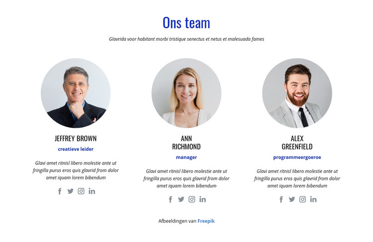 Een internationaal team van experts HTML-sjabloon