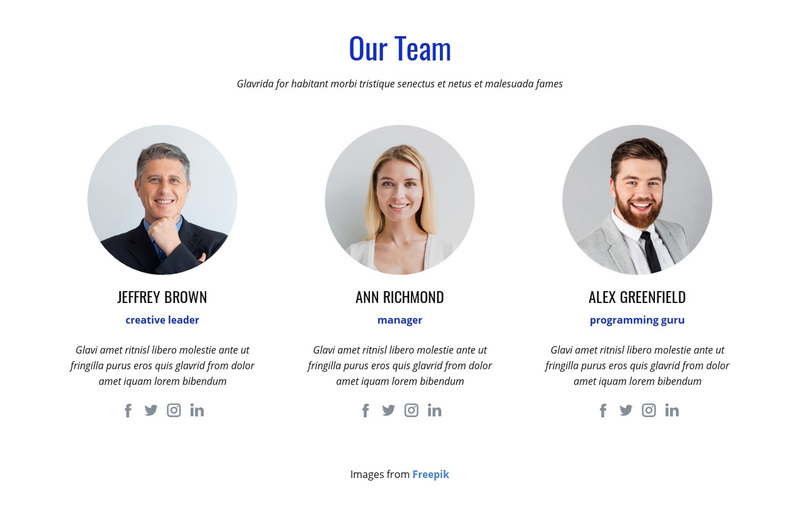 An international team of experts Squarespace Template Alternative