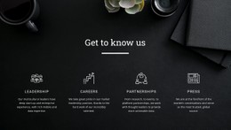 Get To Know Us Single Page Website