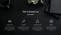 Get To Know Us - Landing Page Template