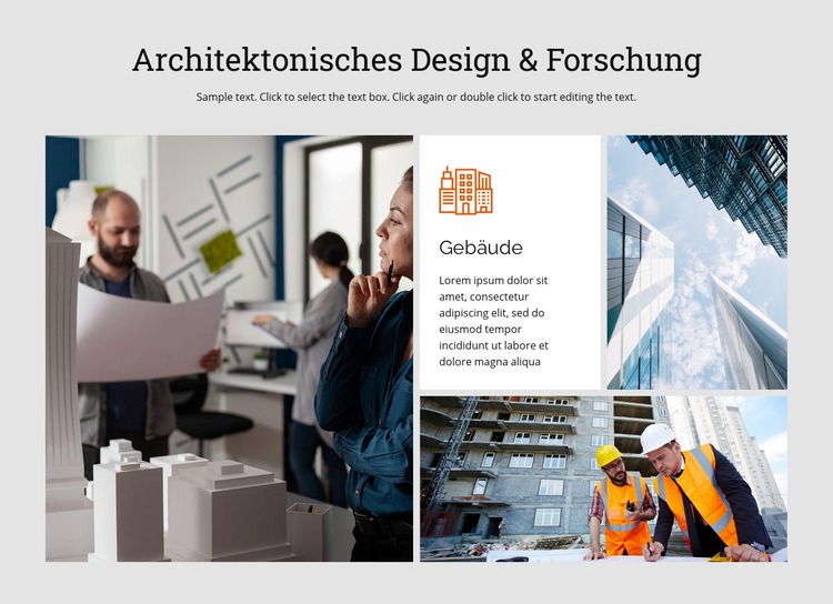 Design und Forschung Website Builder-Vorlagen