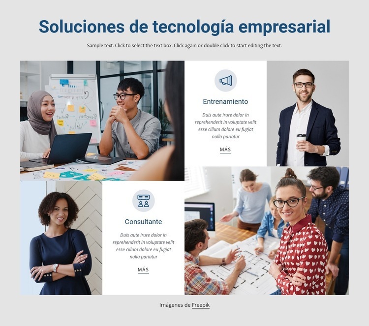 Soluciones tecnológicas empresariales Creador de sitios web HTML