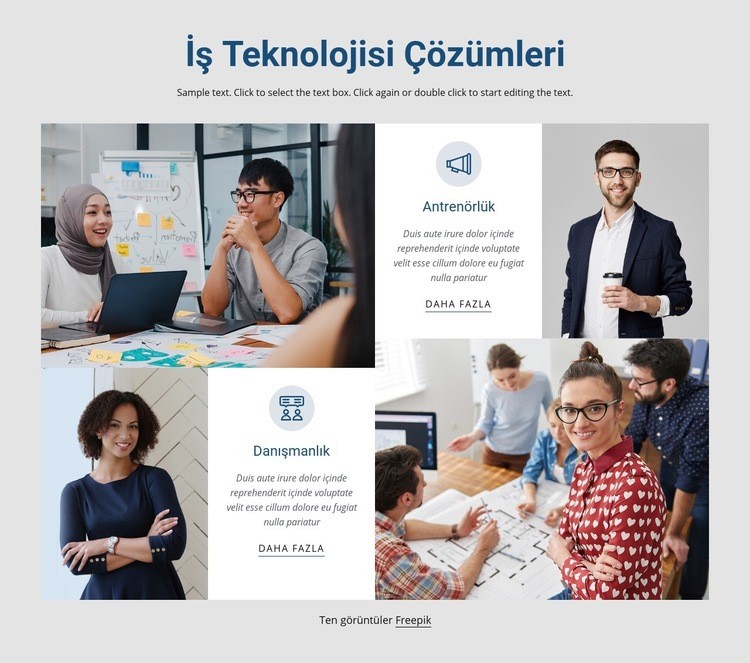 İş teknolojisi çözümleri Web Sitesi Mockup'ı