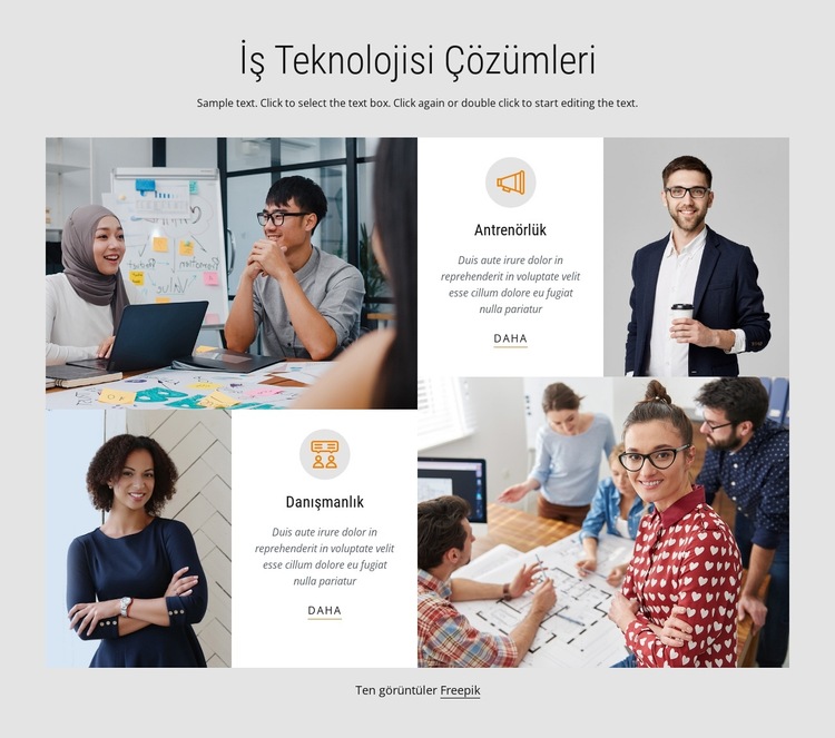 İş teknolojisi çözümleri Web Sitesi Şablonu