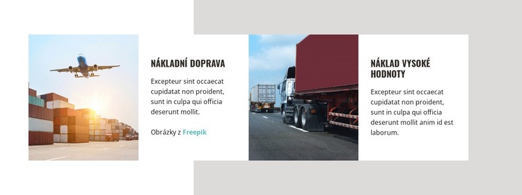 Přeprava automobilů a letadel Šablona CSS