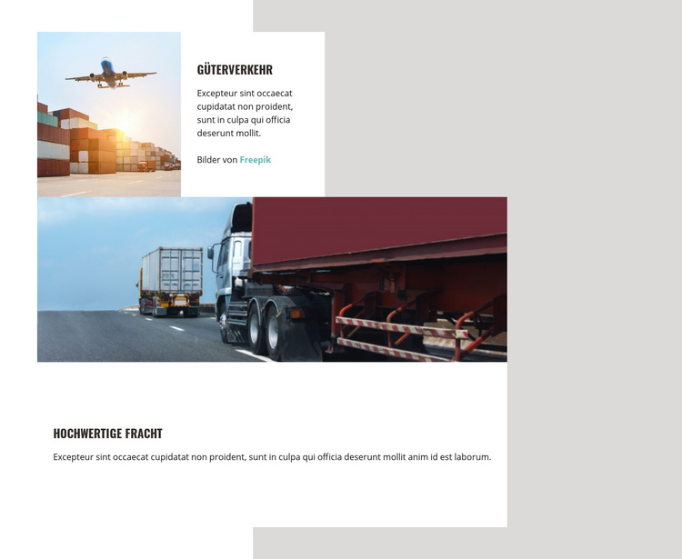 Transport von Autos und Flugzeugen WordPress-Theme