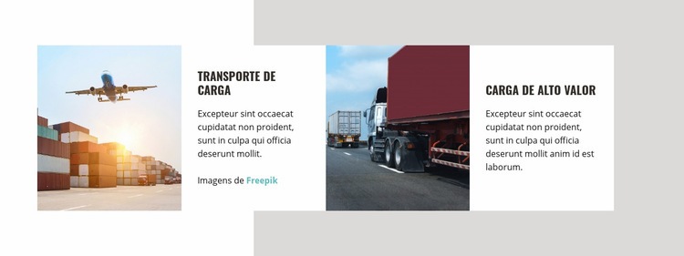 Carros e transporte de avião Design do site