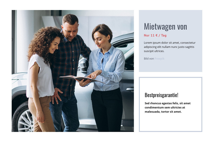 Beste Luxusautos Website-Vorlage