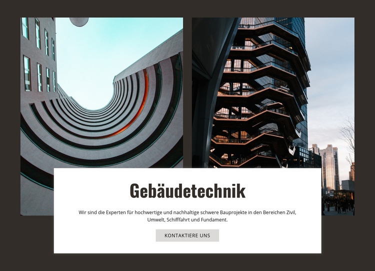 Gebäudetechnologien und Innovation Website-Modell