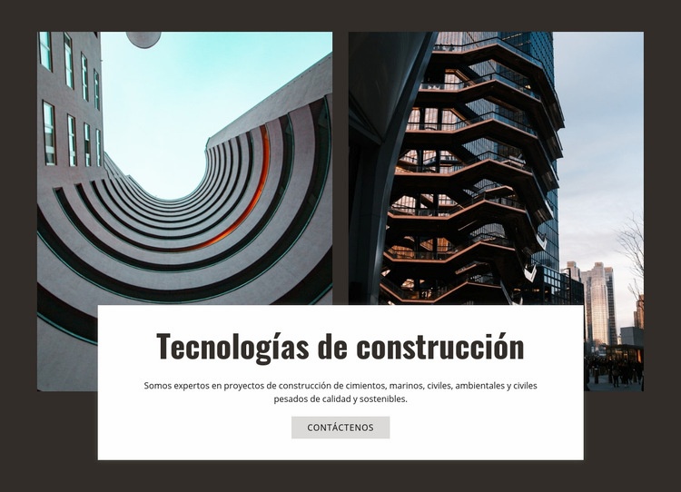 Construyendo tecnologías e innovación Maqueta de sitio web