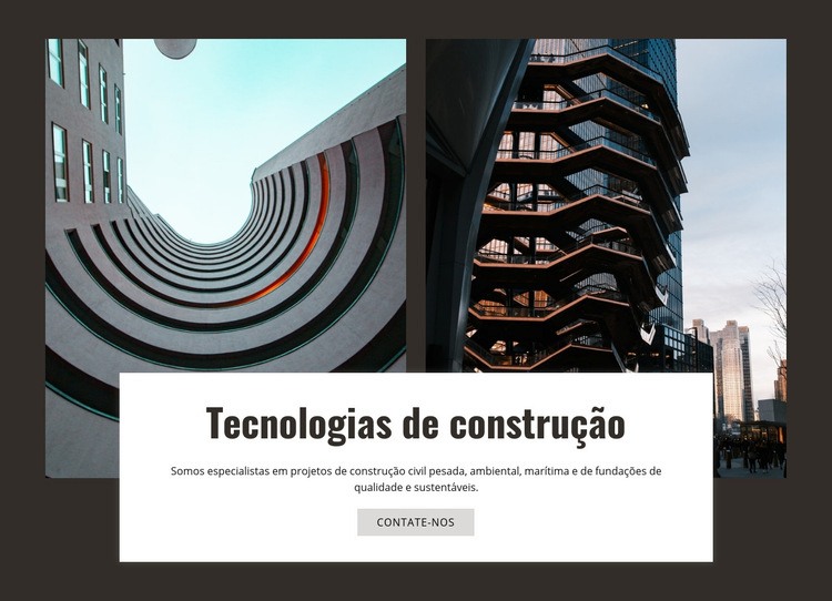 Construindo tecnologias e inovação Design do site