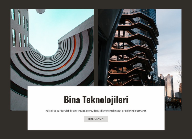 Bina teknolojileri ve inovasyon Web Sitesi Mockup'ı