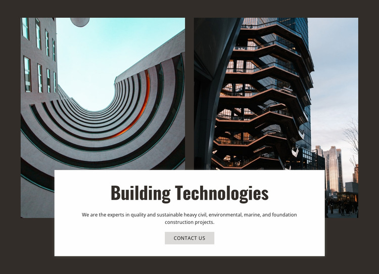 Bouwtechnologieën en innovatie Website Builder-sjablonen