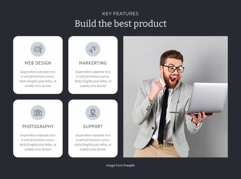 Build the best product  Elementor Template Alternative