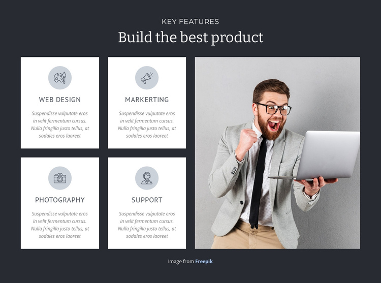 Build the best product  One Page Template