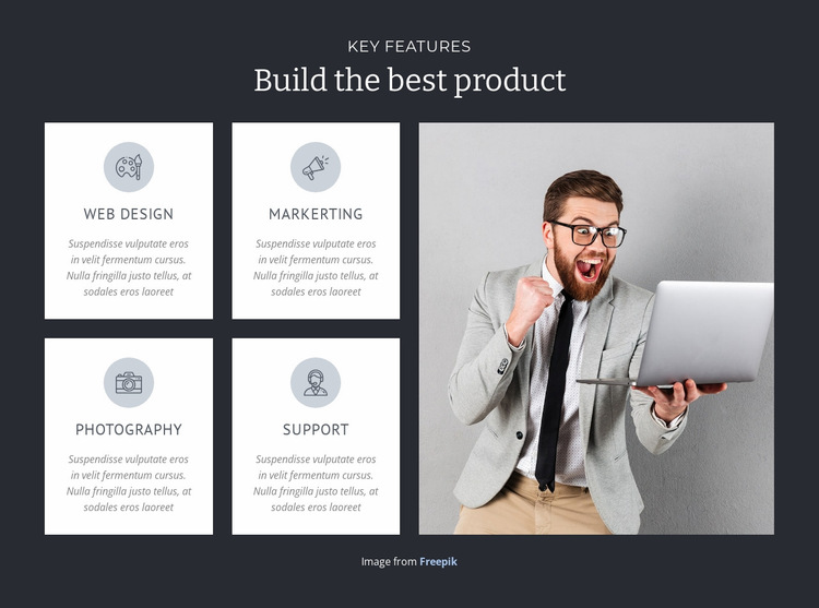 Bouw het beste product Website Builder-sjablonen