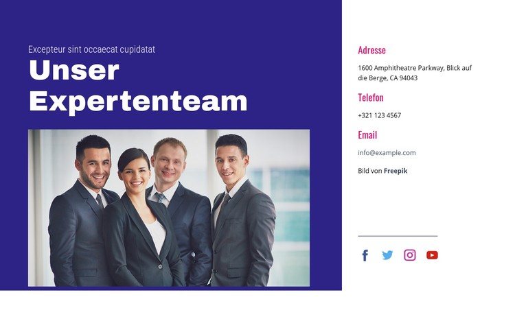 Unser Expertenteam CSS-Vorlage