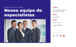 Nossa Equipe De Especialistas - Modelo HTML Básico