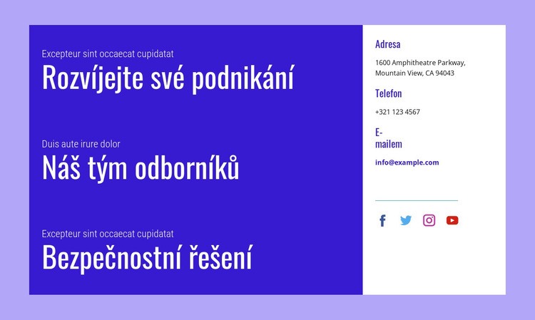 Bezpečnostní řešení Šablona CSS