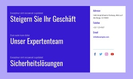 Sicherheitslösungen - Website-Vorlage Für Eine Seite