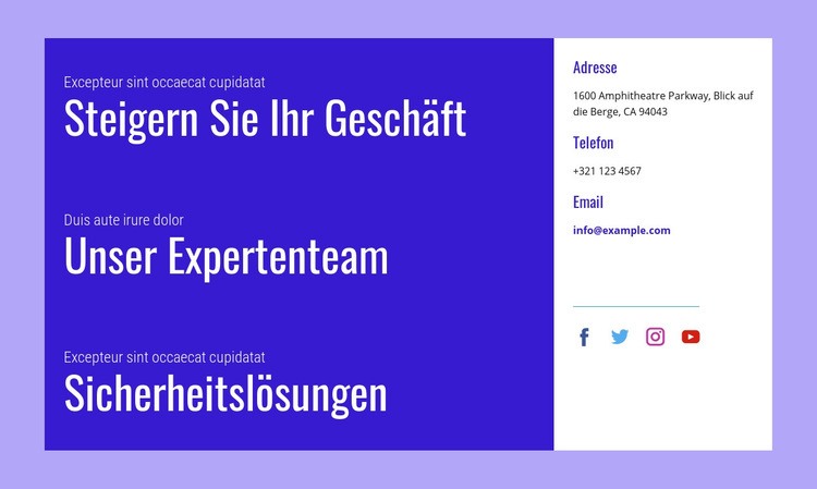 Sicherheitslösungen Website Builder-Vorlagen