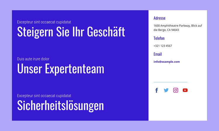 Sicherheitslösungen Website-Vorlage