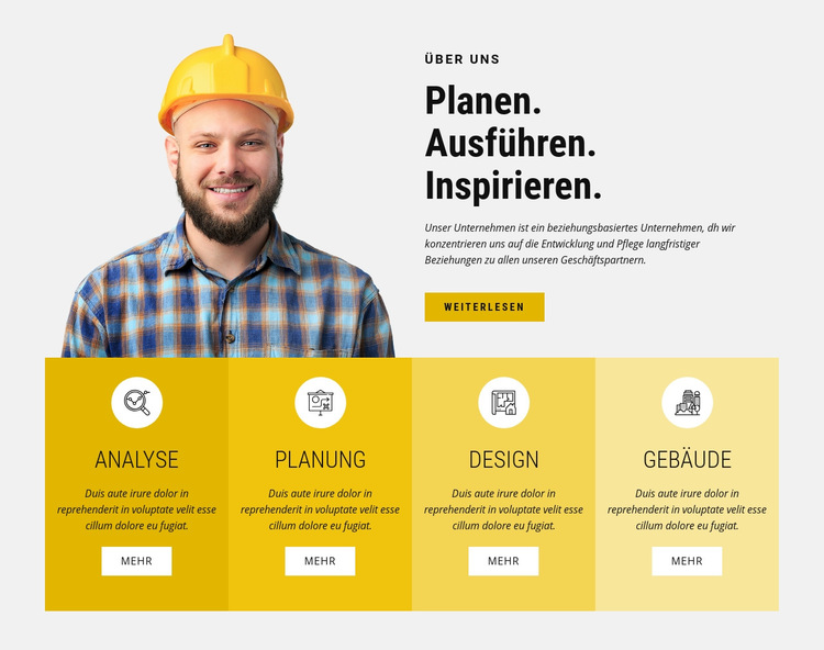 Innovative Bauweise Website-Vorlage